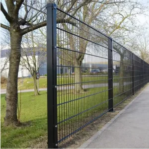 Powder-Coated Iron Double-Wire Mesh Anti-Cut Yard Fence Panel 6/5/6 and 8/6/8 for Airport and Factory Security