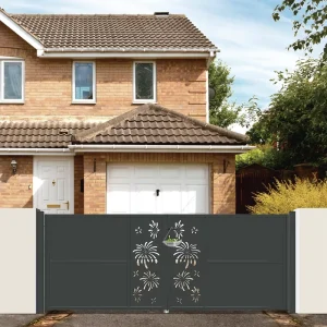 Powder-Coated Laser-Cut Metal Double Garden Yard Door Steel Entrance and Exit Gates