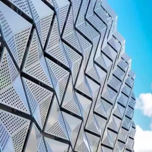 Powder Coated Metal Cladding for Commercial Building Facades Customized Perfortated Aluminum Panels