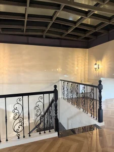Powder Coated Metal Railing System for Staircase Balcony Walkway and Outdoor Building Applications