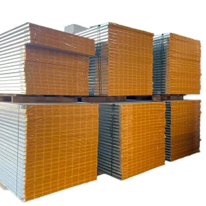 Practical Fireproof Metal Rock Wool Sandwich Panels for Warehouse Wall Insulation Metal Clean Room Panels