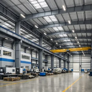 Pre Engineered Warehouse Structure with Large Span Steel Truss Roof System for USA Industrial Buildings