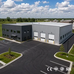 Pre engineered Steel Structure Factory with Office Space Durable Prefab Metal Building for Manufacturing and Storage