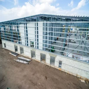 Pre fabricated Steel Structure Warehouse Workshop with Portal Beams Light Steel Frame Welding Service Custom Color