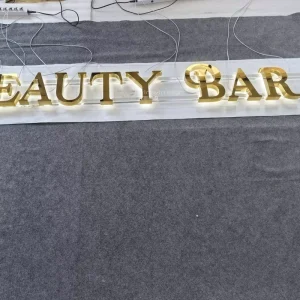 Precision Crafted Back Lit Channel Letters Premium Titanium Gold Stainless Steel Custom LED Signage