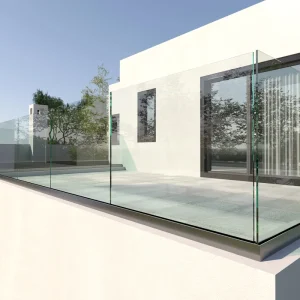 Precision Engineered Aluminum U Channel Glass Balustrade with Internal Drainage