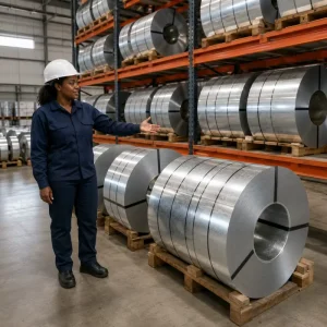 Precision Slitted Galvanized Steel Coil AZ30~AZ40 Coating 0.21-0.50mm Thickness JIS Standard Construction Hardware Stamping