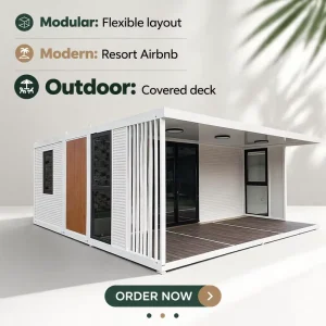 Prefab Modular Loft House Villa With Balcony and Outdoor Jacuzzi Luxury Prefabricated Tiny Home for Resort Airbnb
