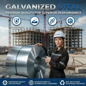 Prefabricated House and Steel Structure Warehouse Application DX51D DX52D ASTM A653 JIS G3302 Galvanized Metal Coil