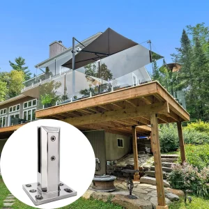 Premium Modern Design Top Mount Glass Spigot Hardware Fittings for Frameless Outdoor Patio and Balcony Glass Railing