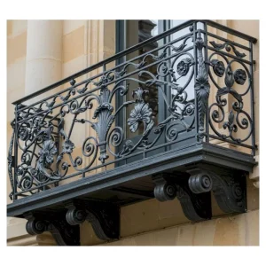 Prima Modern Wrought Iron Stair Railings Intricate Scroll Patterns with Powder Coated Finish for Stair and Balcony Use