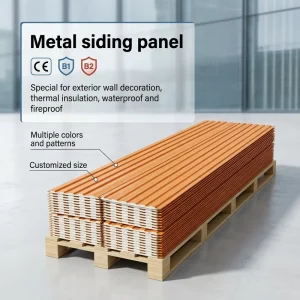 Pu Insulated Sandwich Panel 20mm Thickness Multiple Textures Metal Siding Wall Cladding Widely Applied on Steel Structure House
