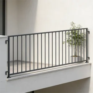 Quick Assembly Dark Gray Galvanized Steel Custom Length Pool Side & Balcony Safety Railing with Modern Design for Villa Use