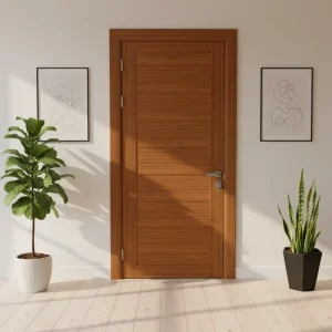 Quick Installation Assembled WPC Interior Door with Supporting Door Frame & Architrave Accessories CE ISO Certified Waterproof