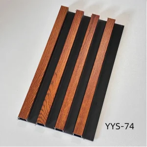 Quick Installation Black Base Wall Decorative Covering Panel WPC Fluted Wall Panel Indoor