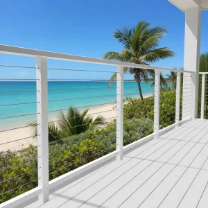 Quickly Easy to Install Decking Balcony Black Porch Terrace Cable Railing