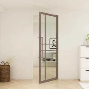 RAL 8014 Steel Loft clear Glass Internal Door