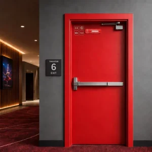 Ready Made Simple Manufactured Black Steel Parent Residential Fire Retardant Door For Sale