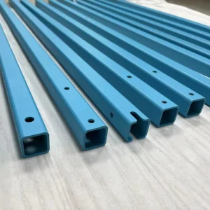 Real Aluminum Profile Factory Customized Blue Spray CNC Machined Aluminum Square Tube Extruded Aluminum Profile