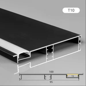Recessed LED Skirting Light Aluminum Extrusion Profile with Frosted Cover Universal LED Strip Housing for Home & Commercial Use
