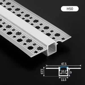 Recessed Plaster Ceiling Led Channel Extrusion Black Led Channel Diffuser Drywall Led Aluminum Profile for LED Strip