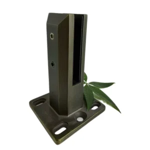 Rectangular Antique Bronze Glass Spigot Floor Mount Glass Railing Clamp Brushed Stainless Steel Glass Fence Balustrade Hardware
