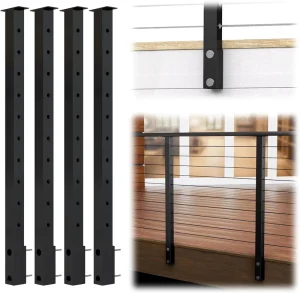 Reilbu Anti Corrosion Quick Shipment Easy to Install square Post Side Mounted Cable Railing