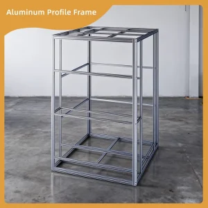 Reinforced Corner Vertical Cube Aluminum Extrusion Frame Heavy Duty Modular Industrial Structure with Anti Wear Profiles