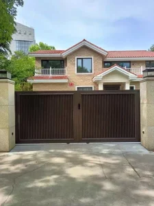 Residential Aluminum Retractable Sliding Metal Gates, Motorized Fence Gates for House Main Doors