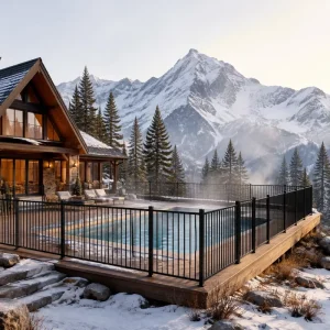 Residential Aluminum Swimming Pool Fence System With Picket Panels Posts and Safety Gate Accessories