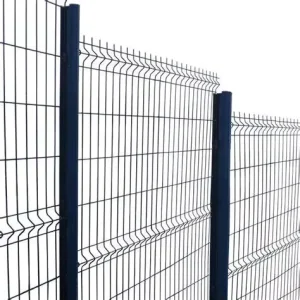 Residential Area Safety Fencing Panels Peach Post PVC Coated Metal Garden 3D Curved Wire Mesh Fence