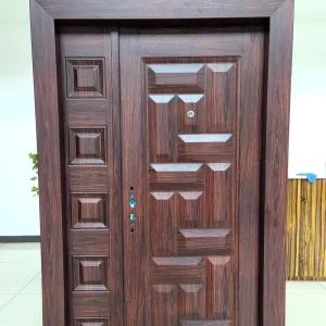 Residential Metal Doors Elegant Exterior Security Doors Matte Finish Front Entrance Steel Doors