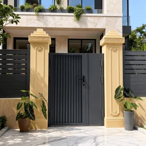 Residential Security Metal Aluminum Privacy Customizable Exterior Gate for Backyard