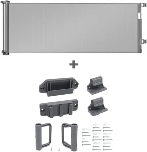 Retractable Mesh Baby Gate Extends up to 150 CM Wide for Kids or Pets, Stairs and Doors