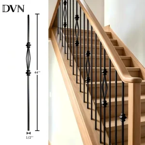 Retro Metal Basket Railing Baluster Stair Metal Brushed Black Antique Color Baluster for Villa Staircase Decoration