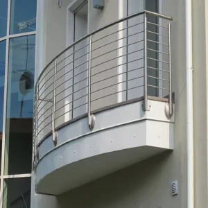 Robust Structure Through-Rod Bar Railing for School and Hospital Corridors High Load Bearing Capacity Metal Railing