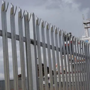 Round Top Steel Palisade Fence with Single-Pointed or Triple-Pointed Pales