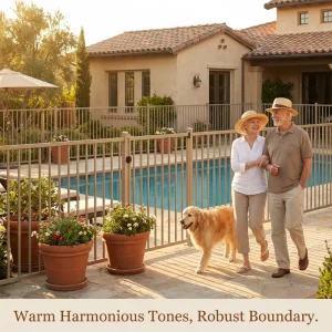 Rust Proof Powder Coated Galvanized Steel Pool Fence Durable Tubular Metal Fencing Panels for Swimming Pool Safety Yard Security
