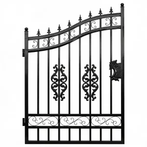 Rustproof Hot-Dip Galvanized Powder-Coated Iron Entry Gate for Home, Custom Sizes, Anti-UV