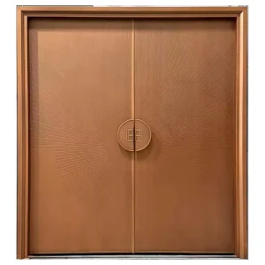 Rustproof Metal Door High Security Entry Door Modern Design Villas Front Entrance Aluminum Profile Frame Industrial Style