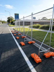 Rustproof Temporary Metal Fence Panel for Mobile Construction and Events with Base