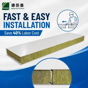SP RW 1150S Fire Resistant Insulated Sound Insulating Waterproof Lightweight Metal Construction Building Sandwich Panel