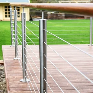 Safety Round Cable Railing Deck Mounted for Stainless Steel Balustrade