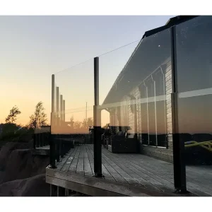Safety Windproof Lifting Glass Railing Guard Retractable Aluminum Glass Railing
