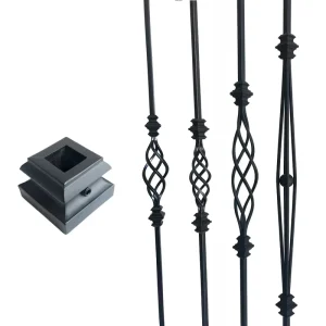 Satin Aluminum Wood Grain Baluster Outdoor Stair Porch Railing WT-H5029