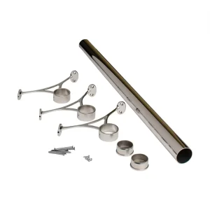 Satin Brushed Brass Bar Foot Rail Kit