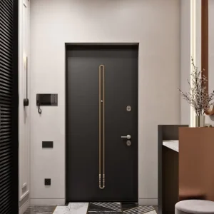Security Door Modern House Entrance Exterior Front Entry Durable Main Gate Metal Panel Villa Use Strong Construction