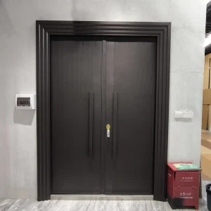 Security Double Door Durable Front Door Soundproof Metal Entry Door for Modern Luxury High End Contemporary Villa House