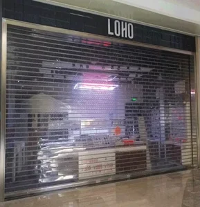 Security Transparent Rolling Commercial Metal Frame Rolling Shutter Door Aluminum Alloy Supermarket Rolling Shutter Door