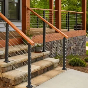 Side Mount 304/316 Stainless Steel Cable Railing Kit For Balcony Staircase Wire Rope Railing